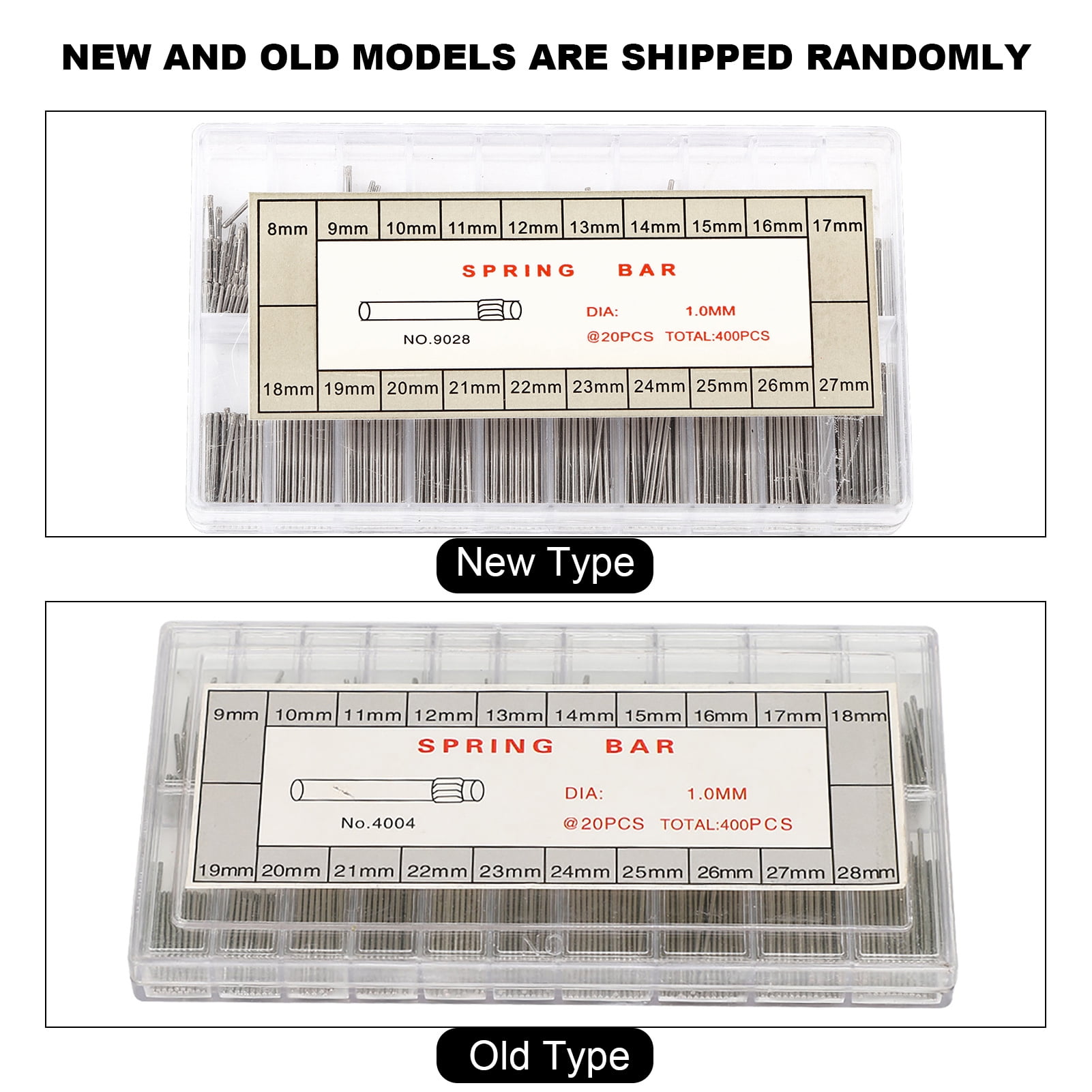 1mm Metal Watch Spring Bar Link Pins Set with Storage Box - Assorted ...
