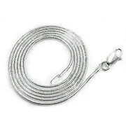 SILVER INSANITY 1mm Nickel Free Sterling Silver Italian Snake Chain Necklace