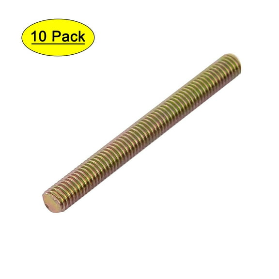 1mm Pitch M6 x 60mm Male Threaded Rod Bar Stud Bolt Bronze Tone 10Pcs