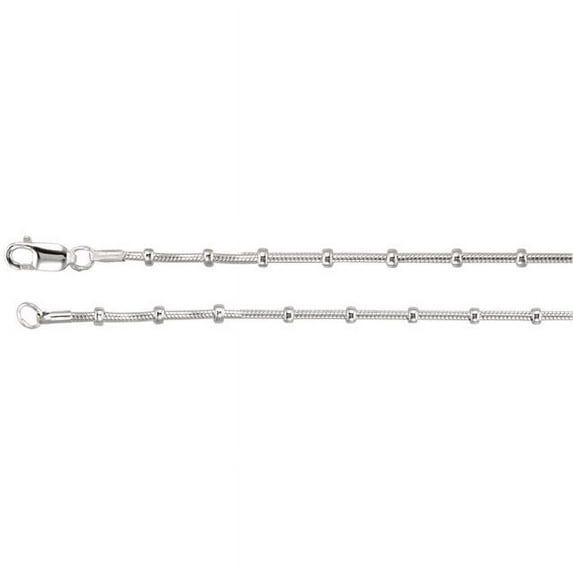 1mm Sterling Silver Snake & Bead Chain