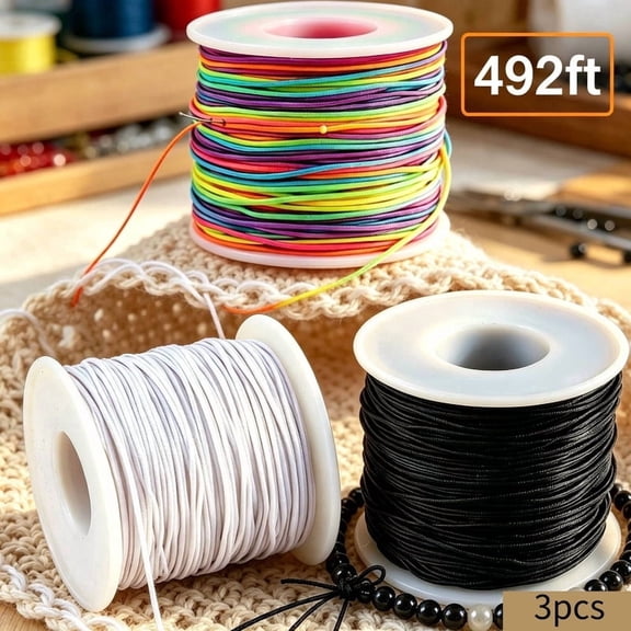 1mm Stretchy Bracelet String, Sturdy Rainbow Elastic String Elastic Cord for Jewelry Making, Necklaces, Beading and Crafts