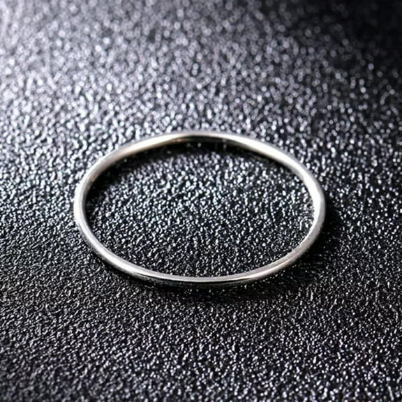 1mm Titanium Bands Men Women Stainless Steel Wedding Ultra-fine Tail Ring Sz 4-9