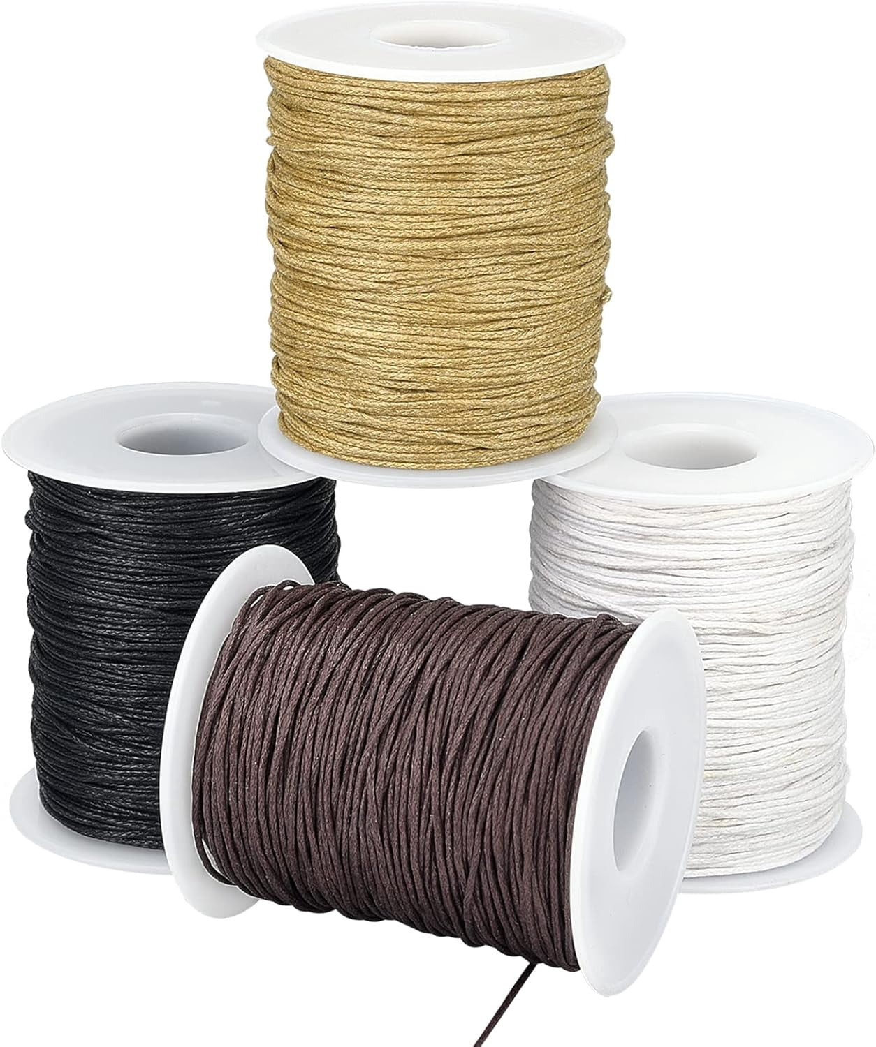 TOAOB 115 Yard Black Waxed Cotton Cord - 1mm String For Jewelry Making & DIY Crafts