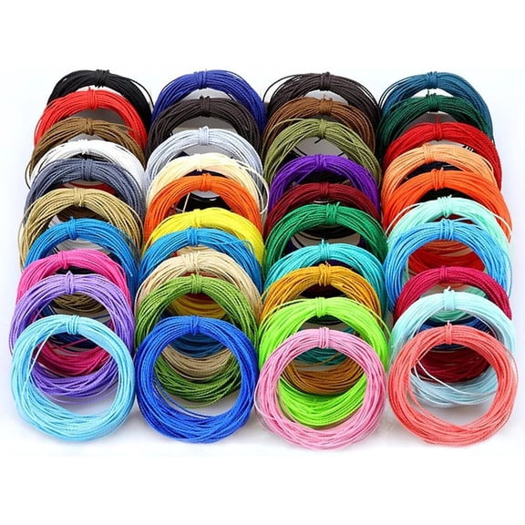 1mm Waxed Polyester Cord 40 Colors for Jewelry Bracelet Making String Coated