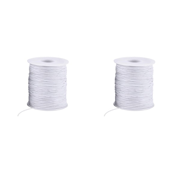 1mm Wide Elastic Band Sewing Thread for Shirring, Stretchy Band Durable & Versatile Elastic String for Clothing Jewelry Making and Bracelet Making 50M Per PCS 1/2/3 PCS