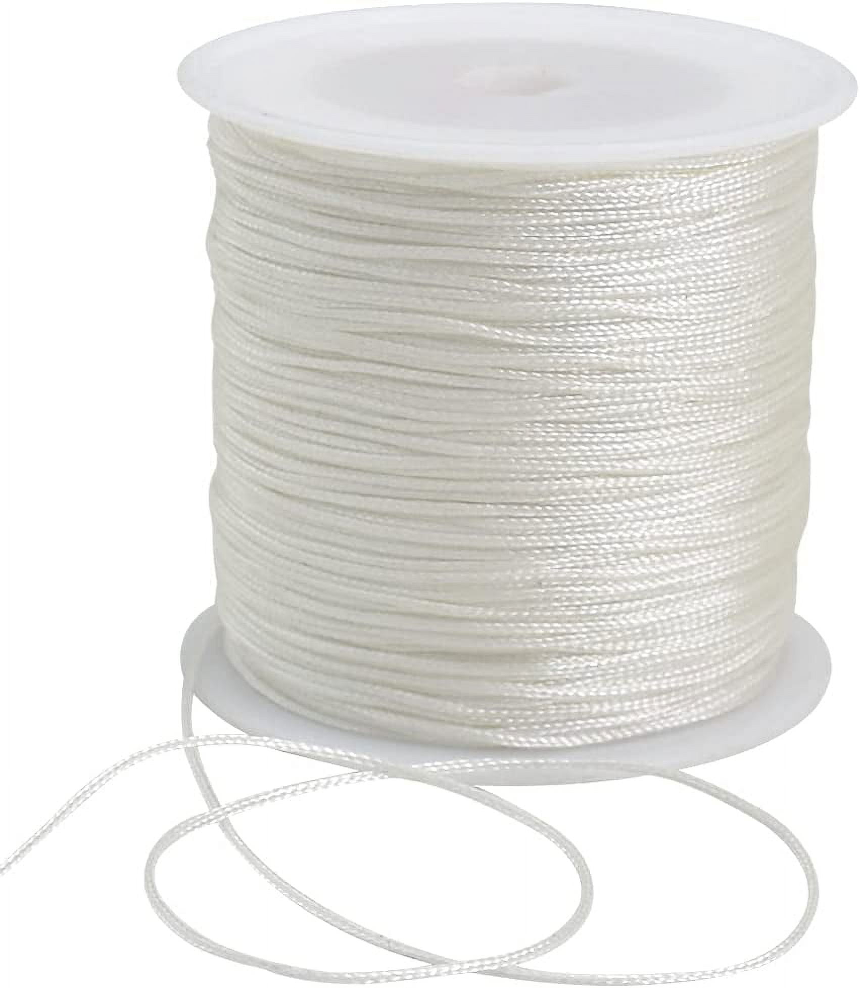 1mm x 100 Yards White Nylon Cord Satin String for Bracelet Jewelry