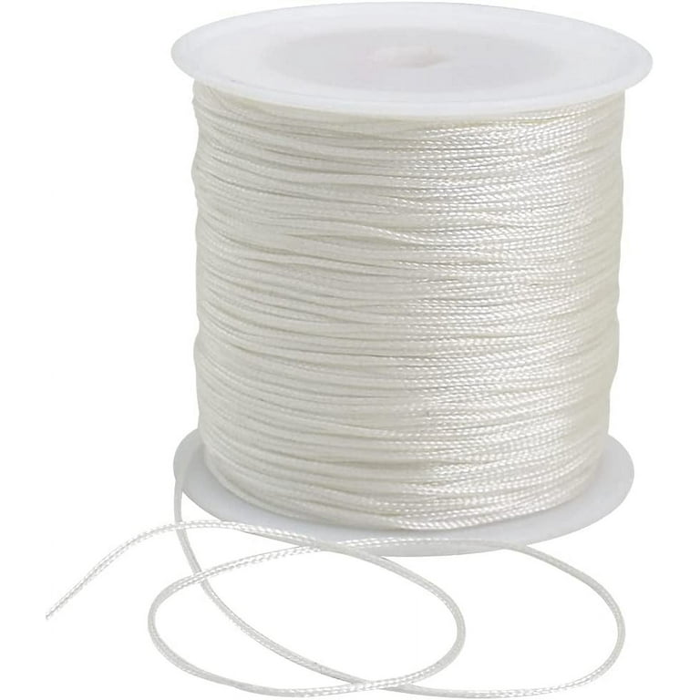 1mm x 100 Yards White Nylon Cord Satin String for Bracelet Jewelry Making  Rattail Macrame Waxed Trim Cord Necklace Bulk Beading Thread Kumihimo  Chinese Knot Craft 