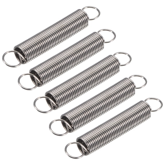 1mmx10mmx60mm Extended Compression Spring,3.4Lbs Load Capacity,Silver,Pack of 5