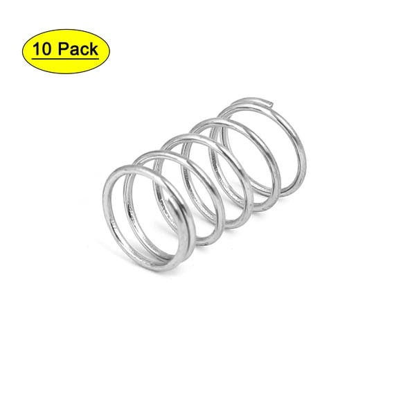 1mmx12mmx20mm 304 Stainless Steel Compression Springs Silver Tone 10pcs