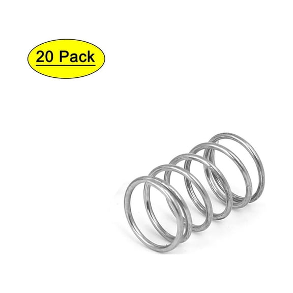 1mmx12mmx20mm 304 Stainless Steel Compression Springs Silver Tone 20pcs