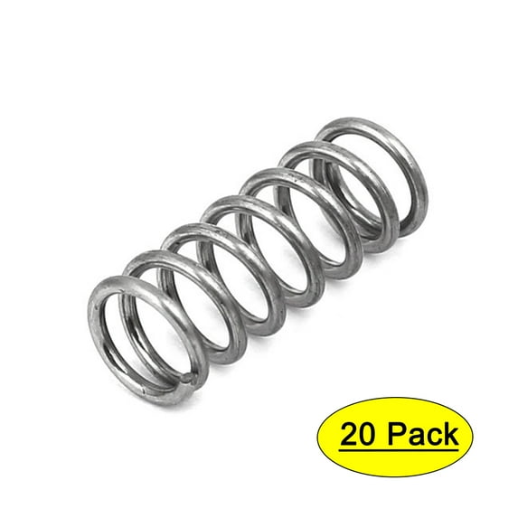 1mmx8mmx20mm 304 Stainless Steel Compression Springs Silver Tone 20pcs