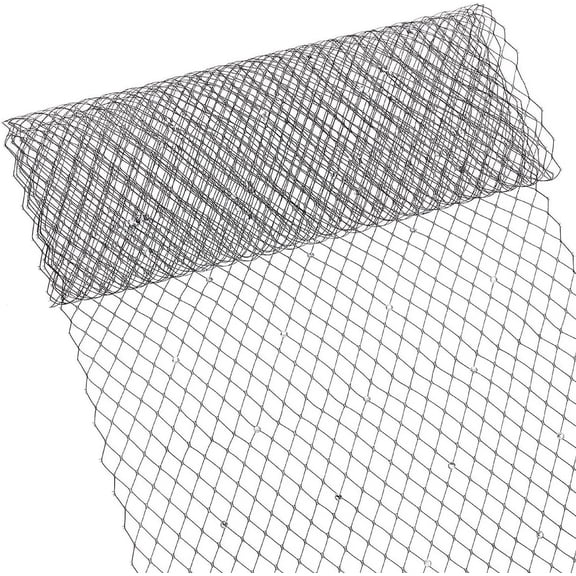 1ms 1.09Yard Black Polyester Mesh Rhombus Veil Netting Fabric with Rhinestone for Wedding Veils & Accessories