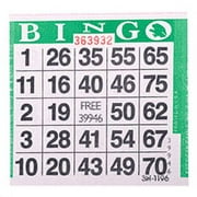 1on Green Bingo Paper Game Cards - 500 per pack