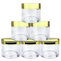 1oz/30g/30ml High Quality Acrylic Leak Proof Clear Container Jars with Gold Lids 6pcs