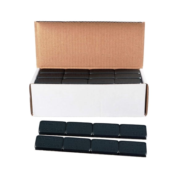 1oz Adhesive Wheel Weights, 1 oz Black Stick on Wheel Weights,A Box of 18 Strip, 4 Segments one Piece (72 Oz Pack)