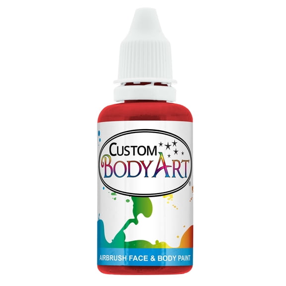 1oz CRIMSON RED Custom Body Art Water-Based Airbrush Face and Body Paint Make-Up