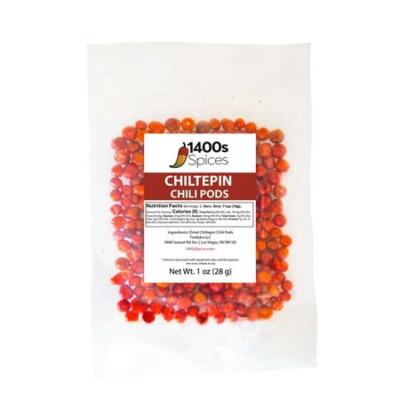 1oz Dried Chiltepin Peppers, Chile Tepin 1400s Spices