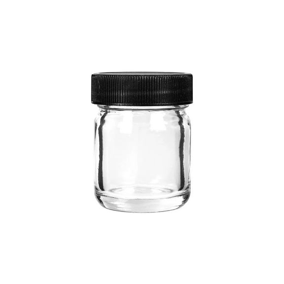 1oz Glass Jars With Black Caps - 1 Gram - 252 Count