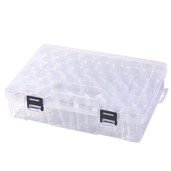 1pack 48 Grids Bead Organizer and Storage Diamond Painting Containers Portable Plastic Case Box Arts Crafts Storage for Seeds Beads Sewing Cosmetic Nail Glitter Powder Small Parts Rhinestones