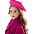 thumbnail image 1 of 1pack Beret Hats Solid Classic Beret Hats for Girls, 1 of 7