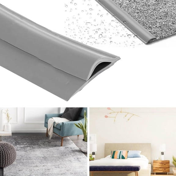 1pack Cuttable Floor Carpet Edge Binding,QZS Portable Flexible Carpet Edge Trim Strip for Home,Floor Transition Strip for Kitchen,Home,Gray