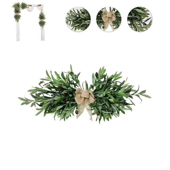 1pack Fake Olive Garland Spring Greenery Swag Reusable Floral Swag for Party Decor Artificial Green Olive Branches for Home Wedding Arch Party Home