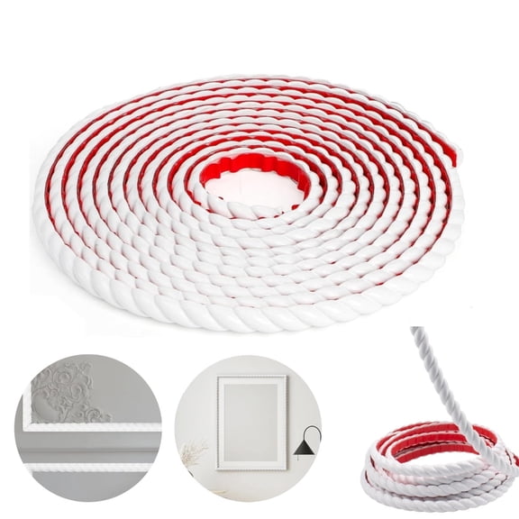 1pack Flexible Strip Decoration,QZS Self Adhesive Chair Rail Panel Molding,78.7x0.59In Tile and Wall Edges Decoration for Inside,Outside