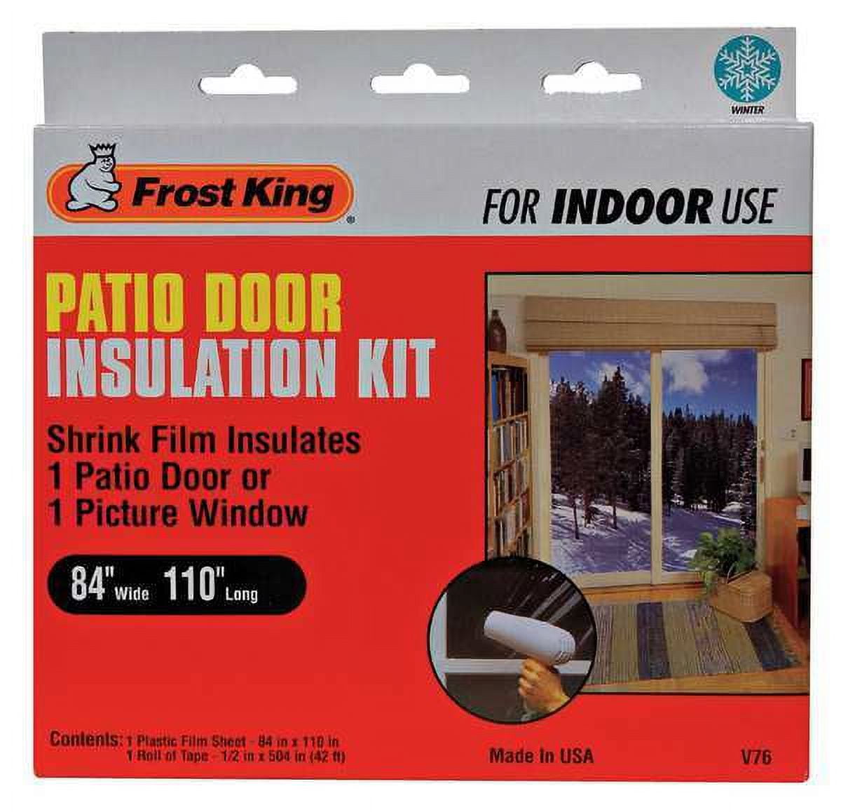 1pack FrostKing V76H Patio Door Insulation Kit, 84" x 110", Indoor