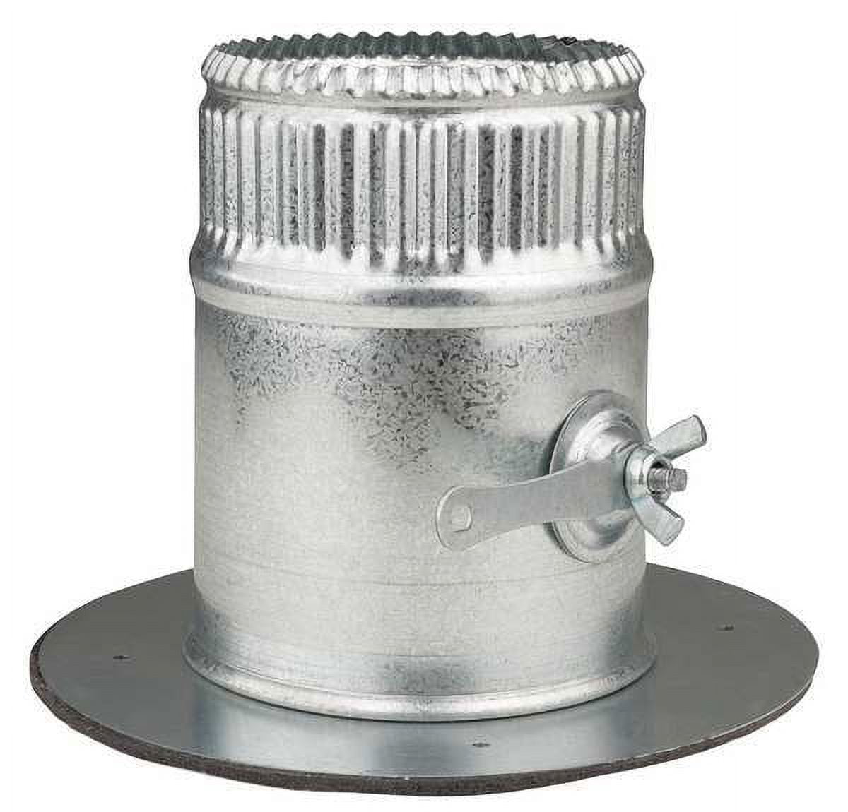 1pack Greenseam GR6POCR4GA26D Collar W/Damper, 4 in Duct Dia, Galvanized Steel, 26 GA, 6 in W x