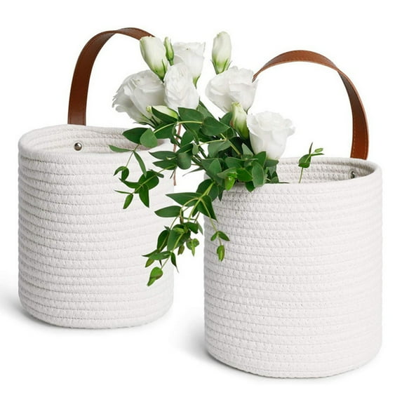 1pack Jute Rope Hanging Basket - Woven Fern Wall Hanging Storage Basket Flower Plants, Jute Woven Basket Key Storage Basket