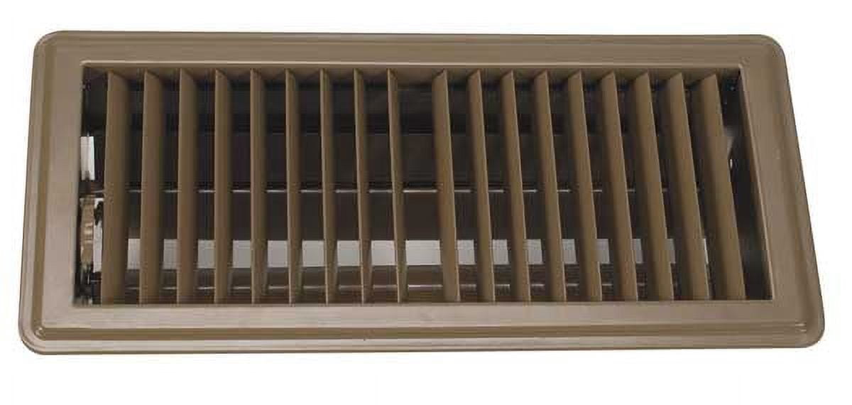 1pack ZoroSelect 4MJE9 Floor Register , 4 X 10 , Brown , Steel