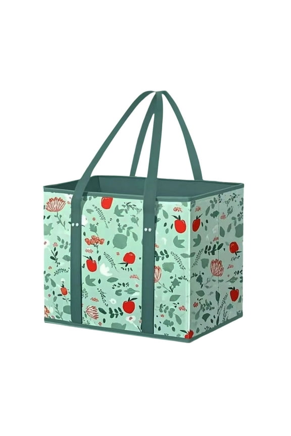 1packs Reusable Grocery Bags – Heavy Duty Reusable Shopping Bags for Groceries with Box Shape to Stand Up, Stay Open, Fold Flat – Large Tote-Bag is Foldable with Long Handles & Hard Bottom