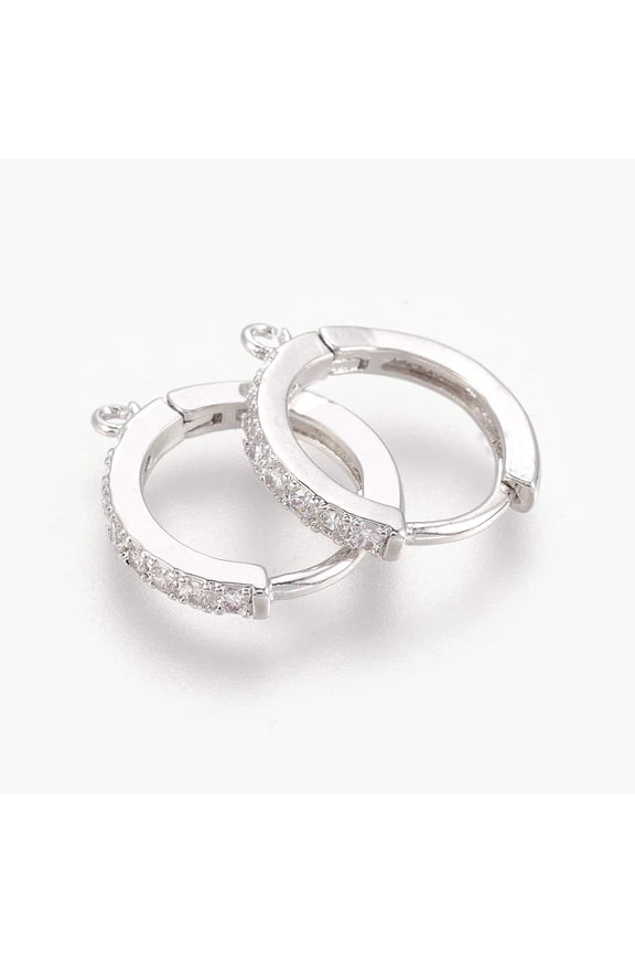 1pair 1 Pair Small Hoop Earrings Cubic Zirconia Huggie Hoop Earrings Platinum Plated Earrings 16mm Ear Cuff Tiny Hoop Earrings for Women Jewelry Gifts