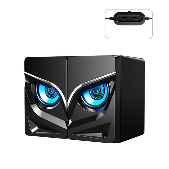 1pair 3.5mm Computer Spearker USB Powered LED for Desktop PC Laptop Tablet MP3 Cellphone