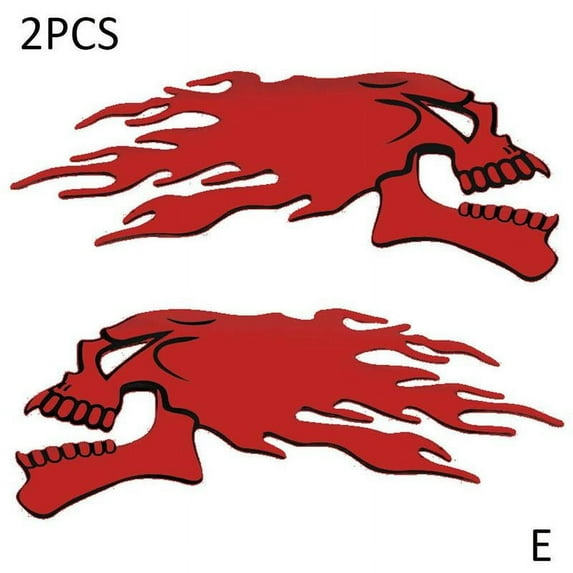 1pair 3D Motorcycle Skull Head Helmet Tank Pad Motorbike Car Truck Decal M9V6