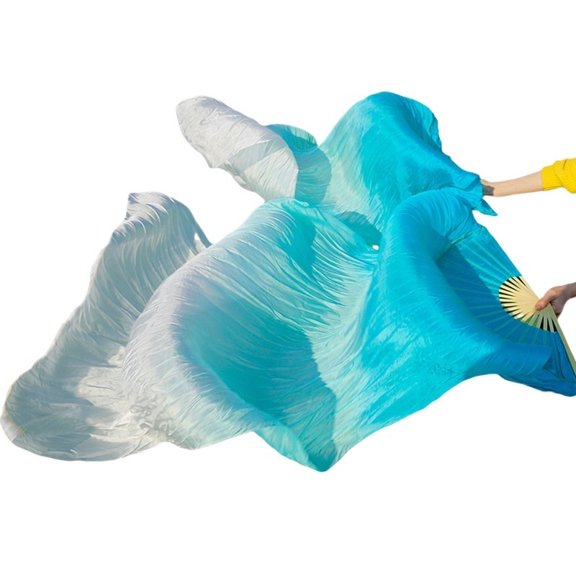 1pair Belly Dance Fans Natural Silk Dancing Silk Fan White Newest Handmade Bamboo Ribs Dance Props Silk