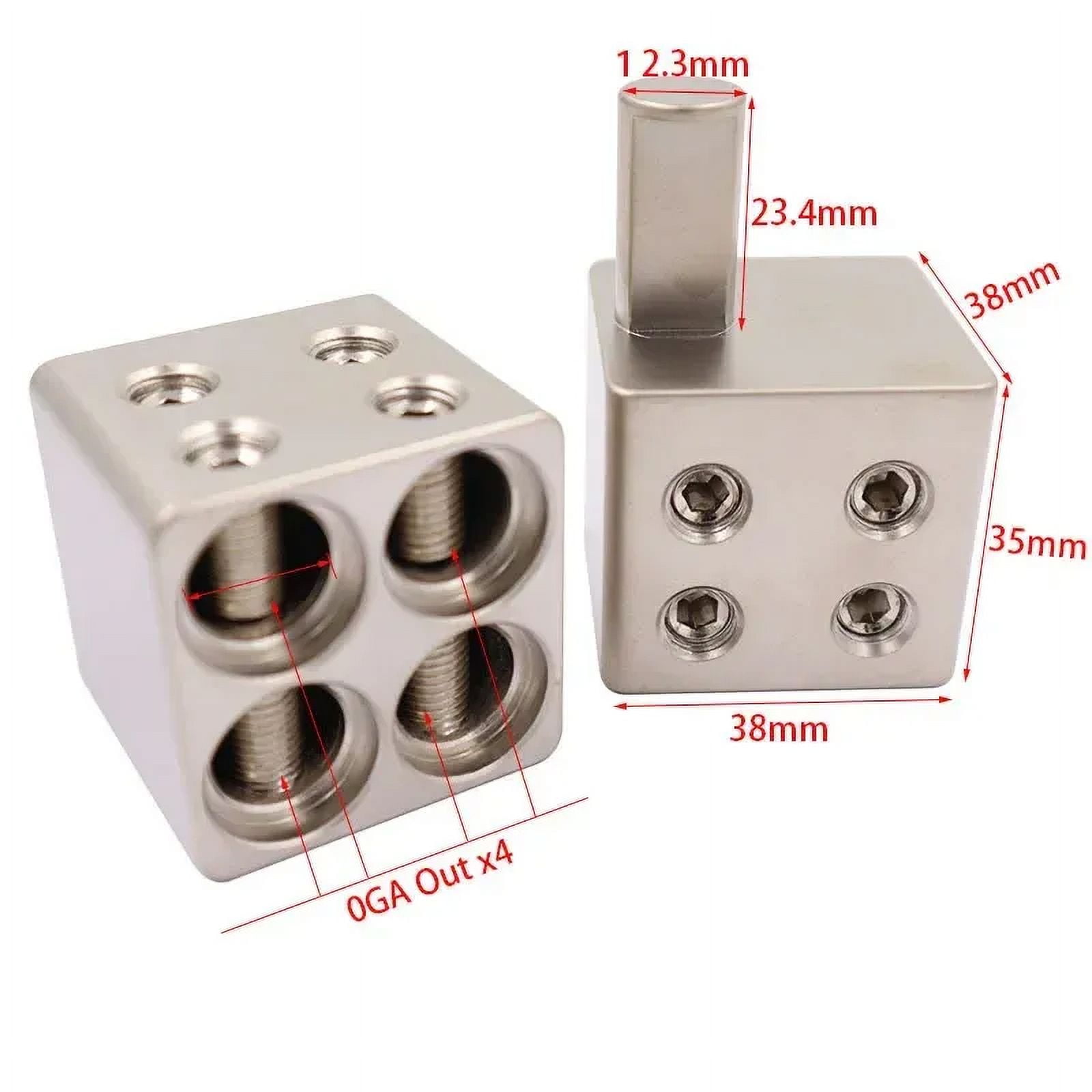 1 Paar Auto Audio Dual 1/0 Gauge naar 1/0 Gauge Amp Input