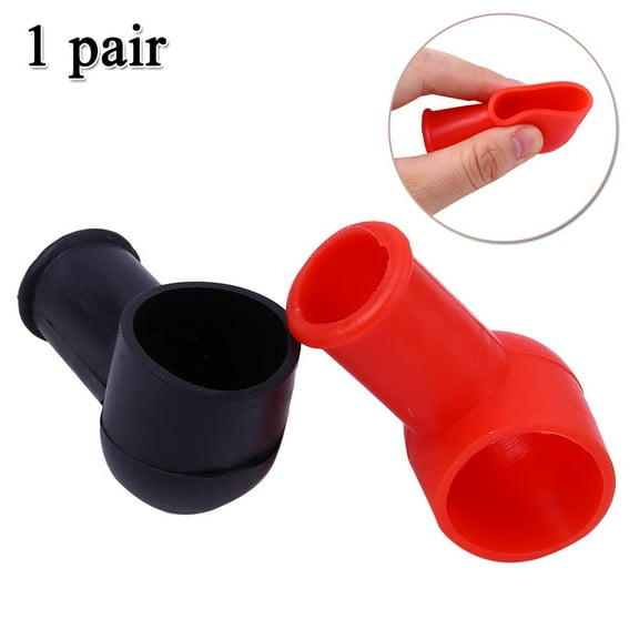 1pair Car Positive Battery Terminal Insulator Wire Connector Cap Cover Protector Black Red Rubber Charging Starting System Parts