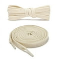 thumbnail image 1 of 1pair Double Layers Flat Boot Shoe Laces Strings Beige for Sneakers Tennis Shoes, 1 of 6
