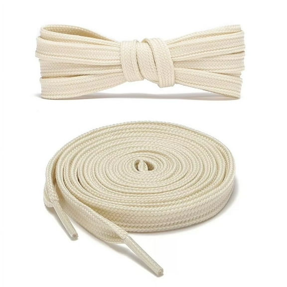 1pair Double Layers Flat Boot Shoe Laces Strings Beige for Sneakers Tennis Shoes