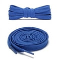 thumbnail image 1 of 1pair Double Layers Flat Boot Shoe Laces Strings Blue for Sneakers Tennis Shoes, 1 of 6