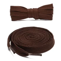 1pair Double Layers Flat Boot Shoe Laces Strings Brown for Sneakers Tennis Shoes