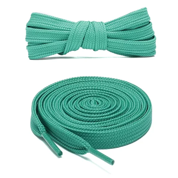 1pair Double Layers Flat Boot Shoe Laces Strings Cyan for Sneakers Tennis Shoes