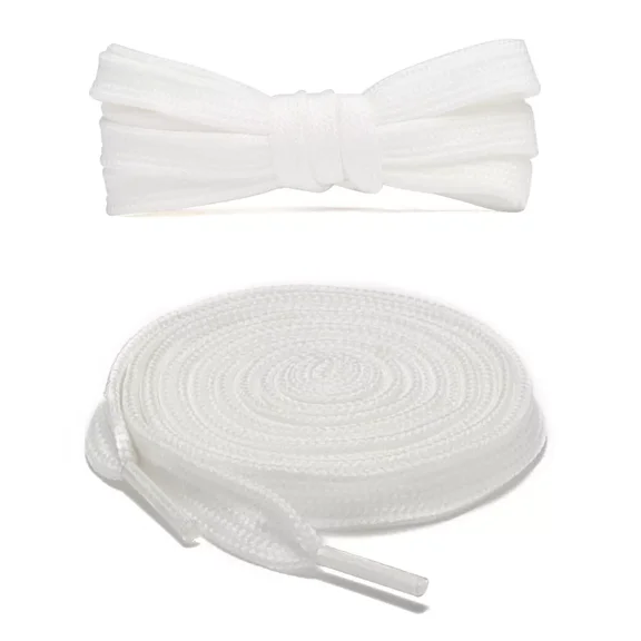 1pair Double Layers Flat Boot Shoe Laces Strings White for Sneakers Tennis Shoes