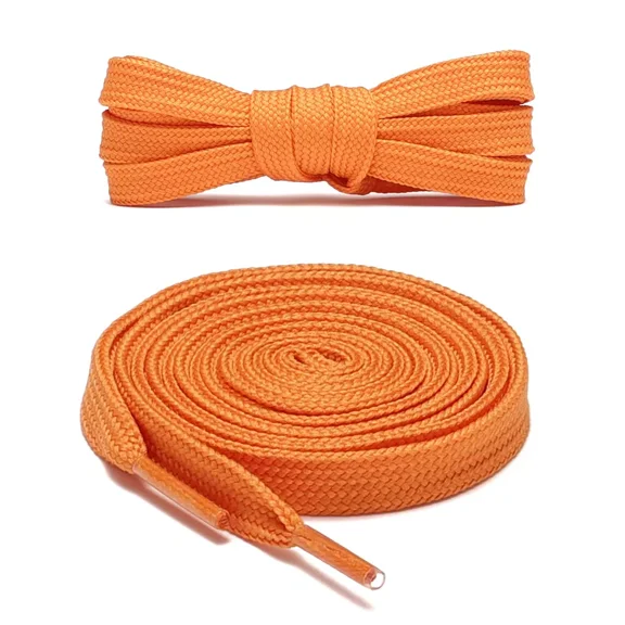 1pair Double Layers Flat Boot Shoelaces Strings Orange for Sneakers Tennis Shoes