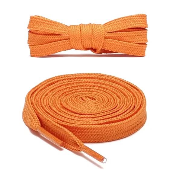 1pair Double Layers Flat Boot Shoelaces Strings Orange for Sneakers Tennis Shoes