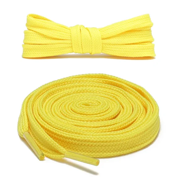 1pair Double Layers Flat Boot Shoelaces Strings Yellow for Sneakers Tennis Shoes
