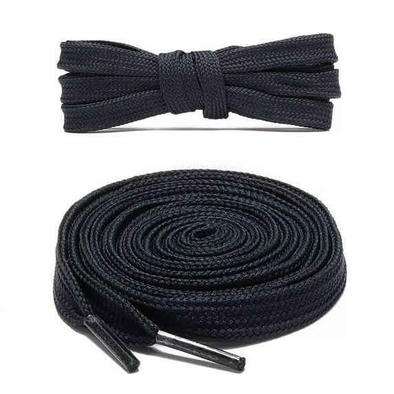 1pair Double Layers Flat Shoe Laces Strings Dark Blue for Sneakers Tennis Shoes