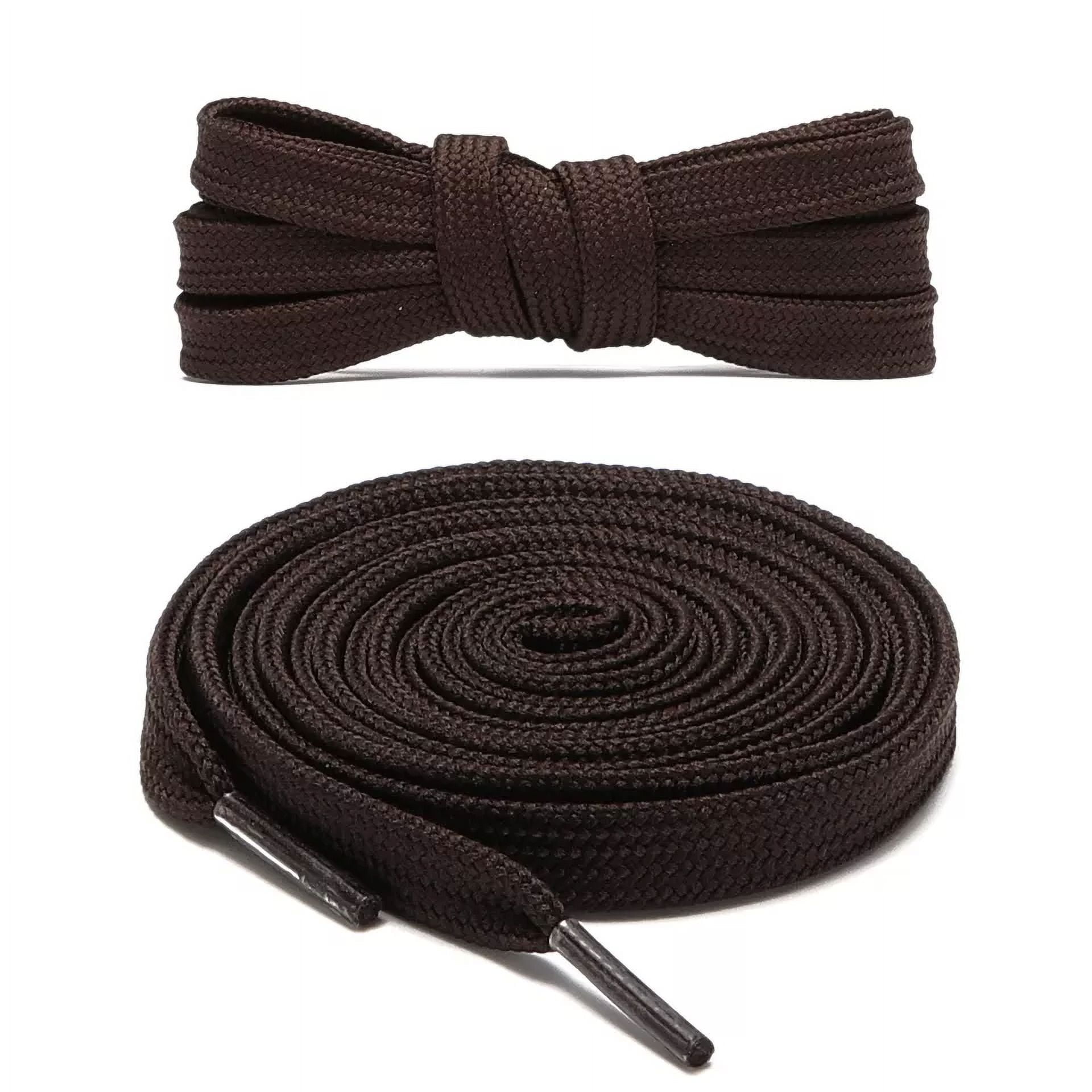 1pair Double Layers Flat Shoe Laces Strings Dark Brown for Sneakers