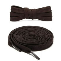 1pair Double Layers Flat Shoe Laces Strings Dark Brown for Sneakers Tennis Shoes